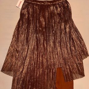 Maeve gold shimmer skirt with pants liner